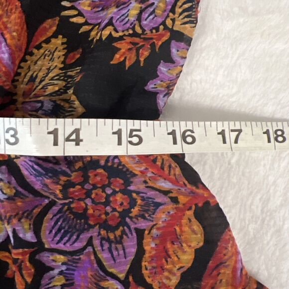 Vero Moda Stitch Fix Dress Womens Medium Black Floral Long Sleeve Tiered Lined - Picture 10 of 13